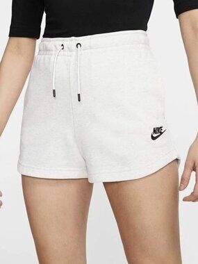 Nike women's sportswear essential fleece shorts in light gray heather size small